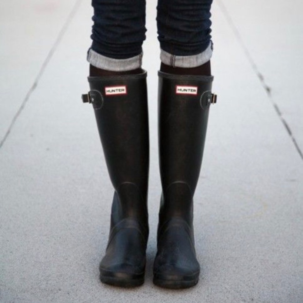 Last chance — Tall Black Matte Hunter Boots Sz 7